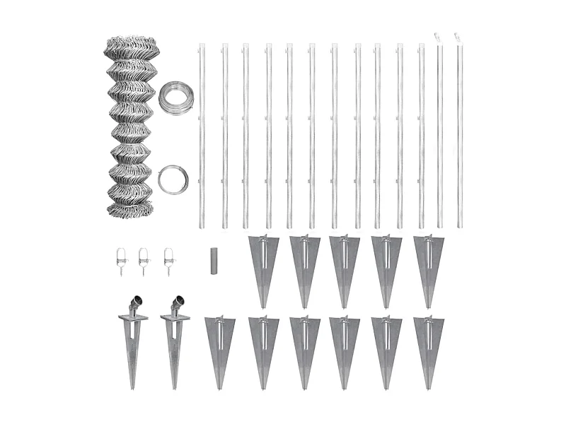 Cerca de arame com postes/espetos 25x1,25 m aço galvanizado PT342940