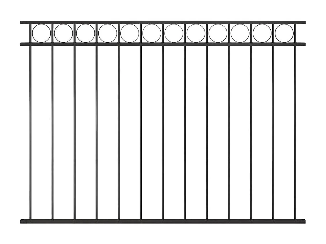 Panneau de clôture Acier 1,7x1,2 m Noir FR413427