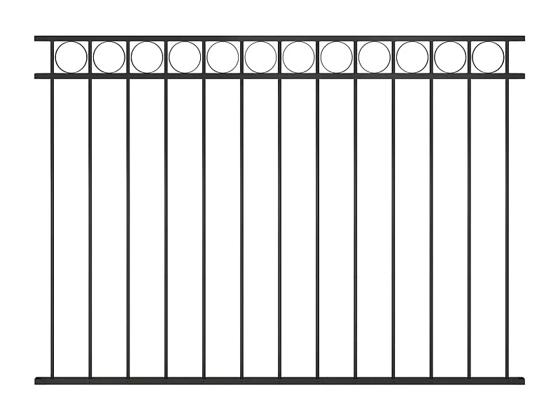 Schuttingpaneel 1,7x1,2 m staal zwart BE121086