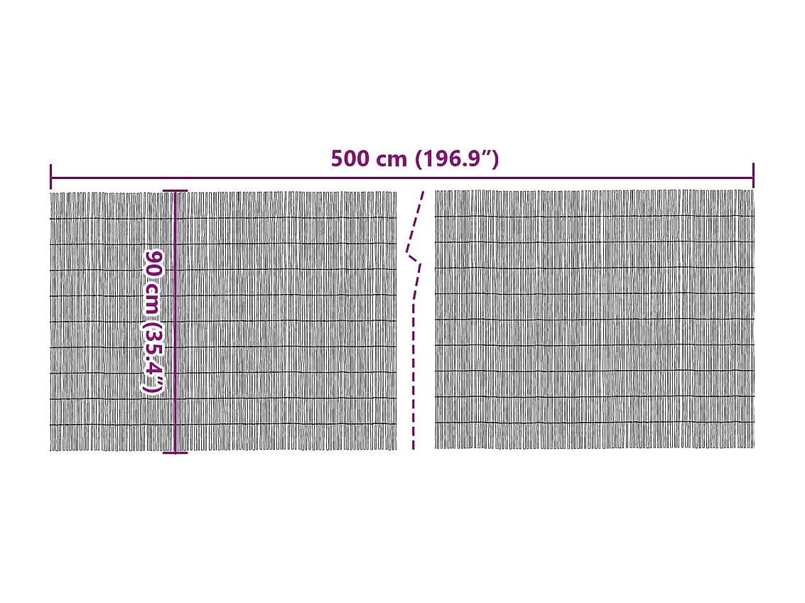 Tuinscherm 500x90 cm riet BE854396