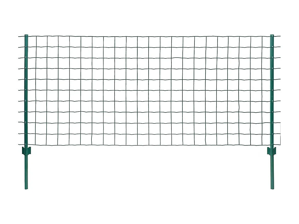 Clôture Euro Acier 20x0,8 m Vert FR556505