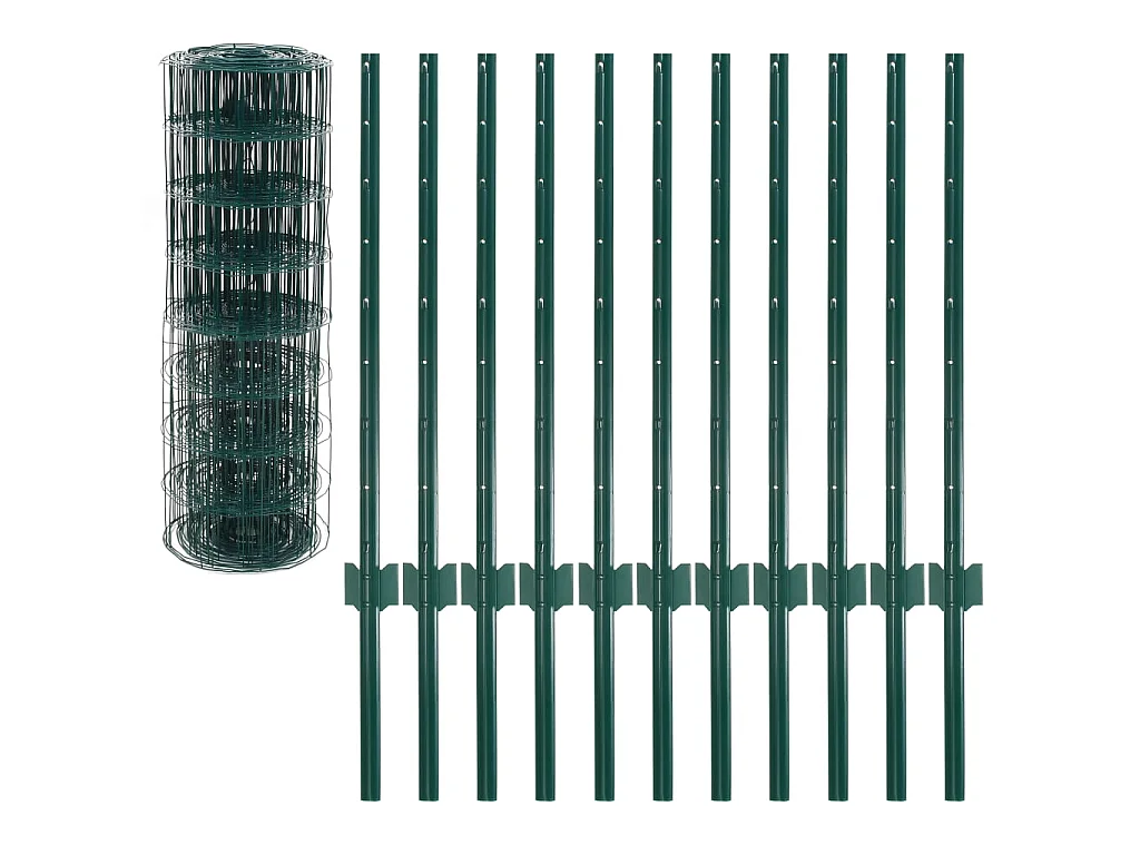 Clôture Euro Acier 20x0,8 m Vert FR556505