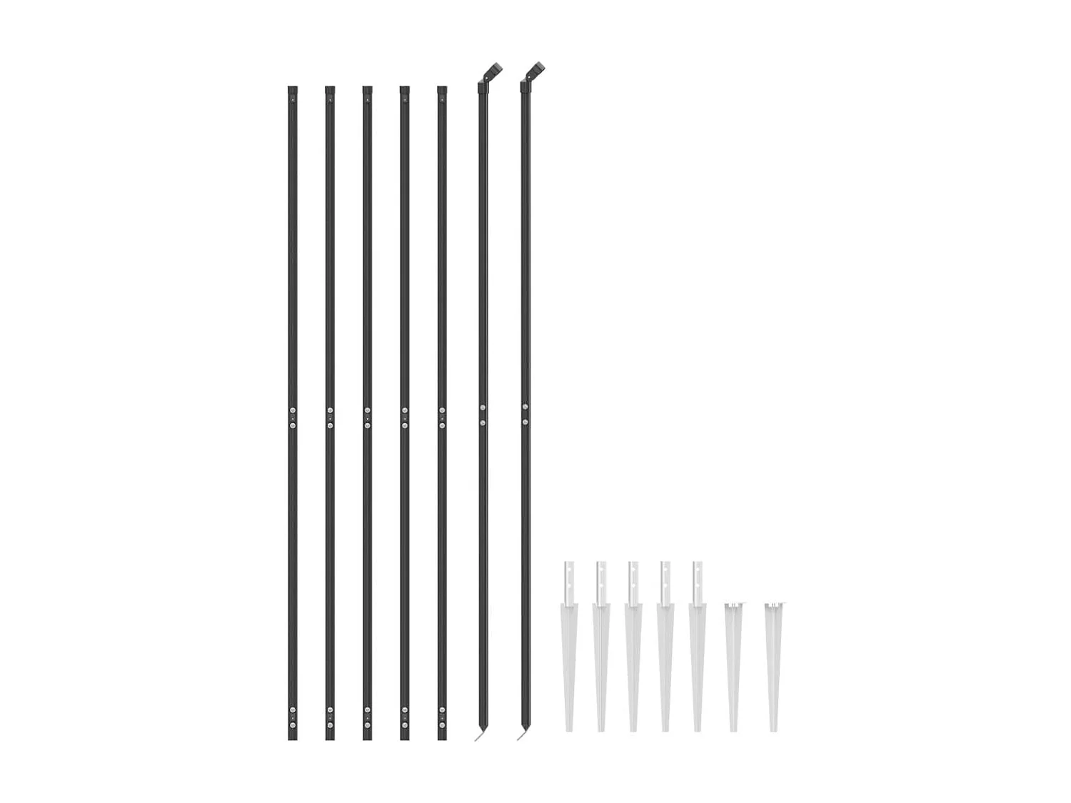 Clôture en treillis métallique et ancrage anthracite 2x10 m FR402512