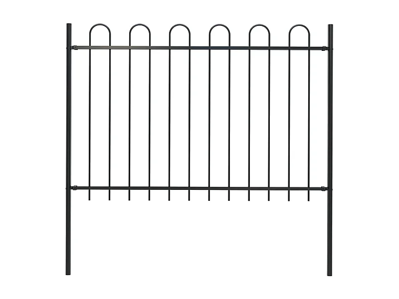 Clôture de jardin avec dessus en cerceau Acier 1,7 m Noir FR214930