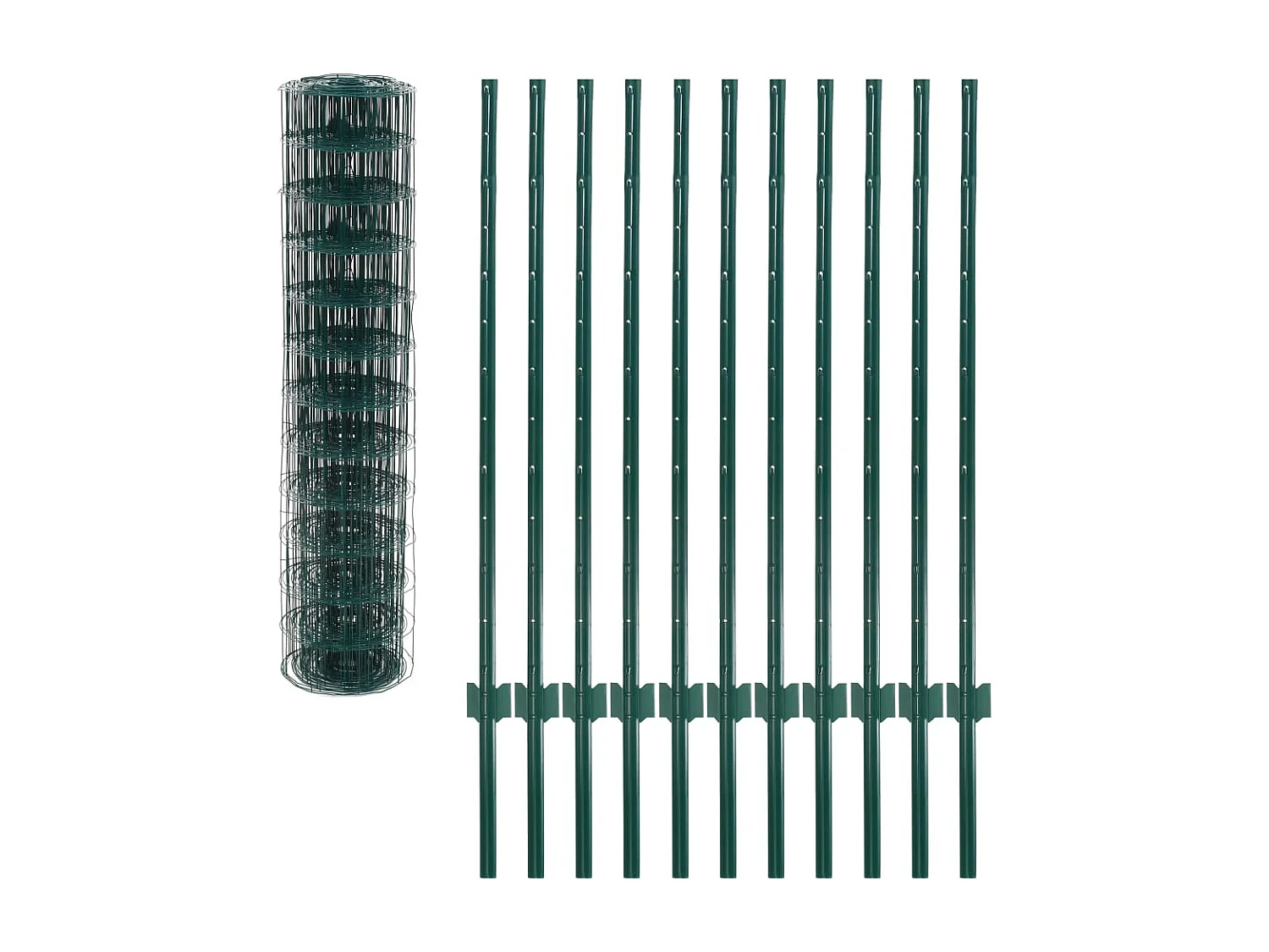 Clôture Euro Acier 20x1,2 m Vert FR907271