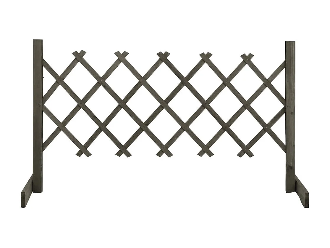 Valla de jardín enrejado madera maciza de abeto gris 120x60 cm ES493340