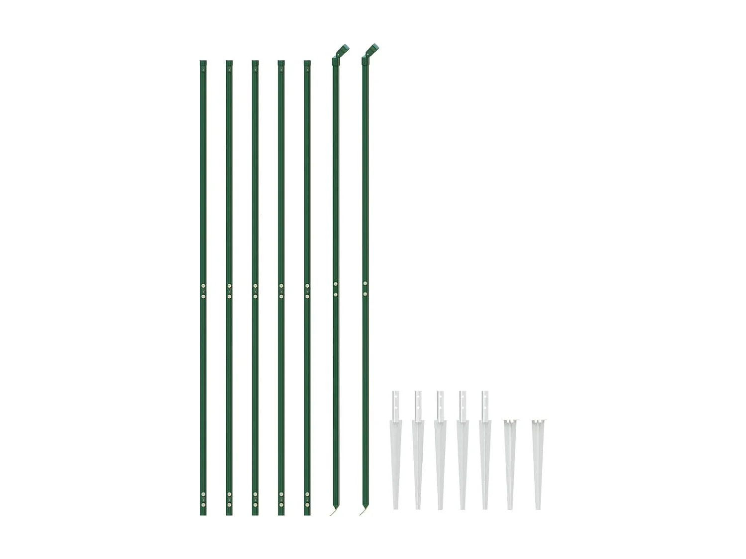 Clôture en treillis métallique et piquet d'ancrage vert 2,2x10m FR494655