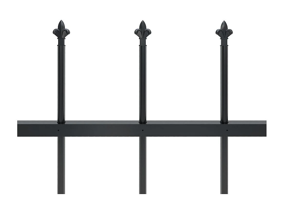 Valla de jardín con puntas de lanza acero negro 11,9x0,8 m ES600998