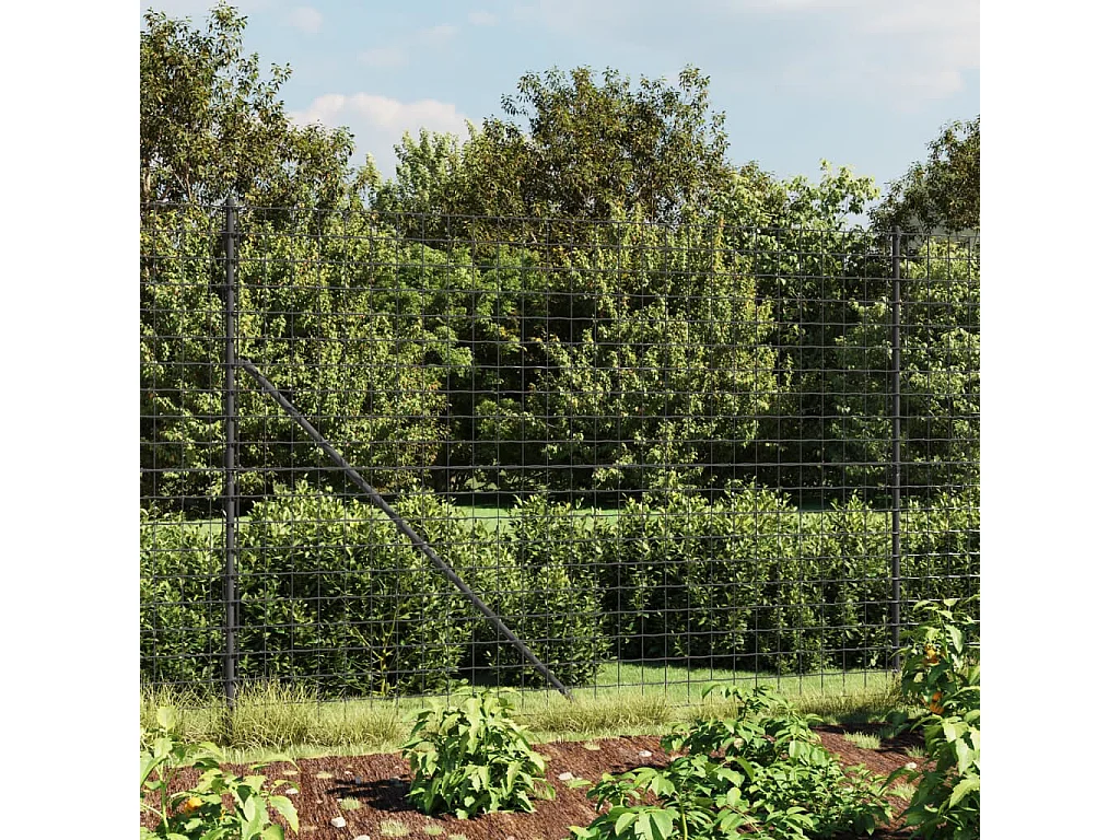 Cerca de alambre con brida gris antracita 1,4x25 m ES875849