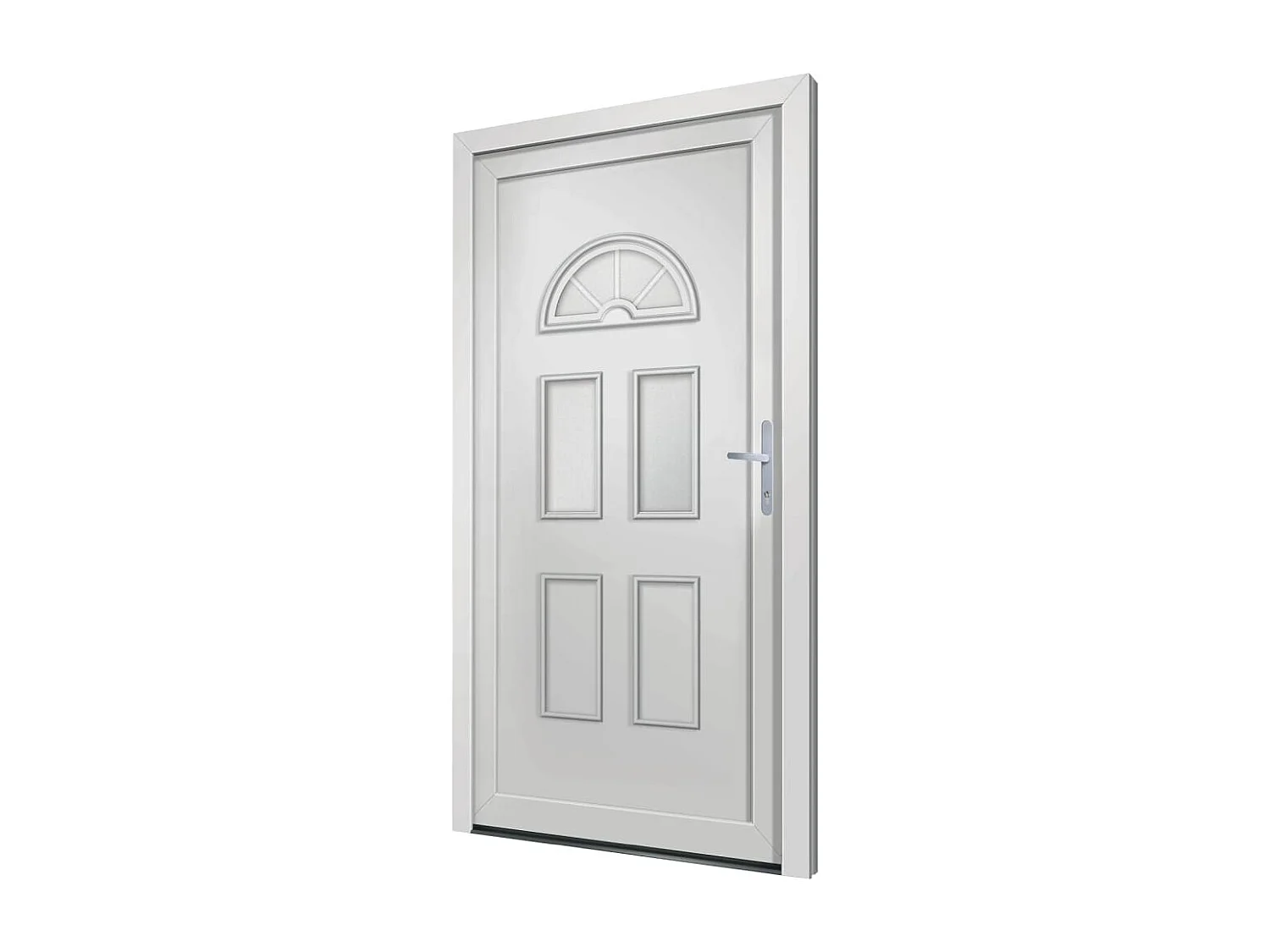 Porte d'entrée Blanc 88x200 cm PVC FR931988