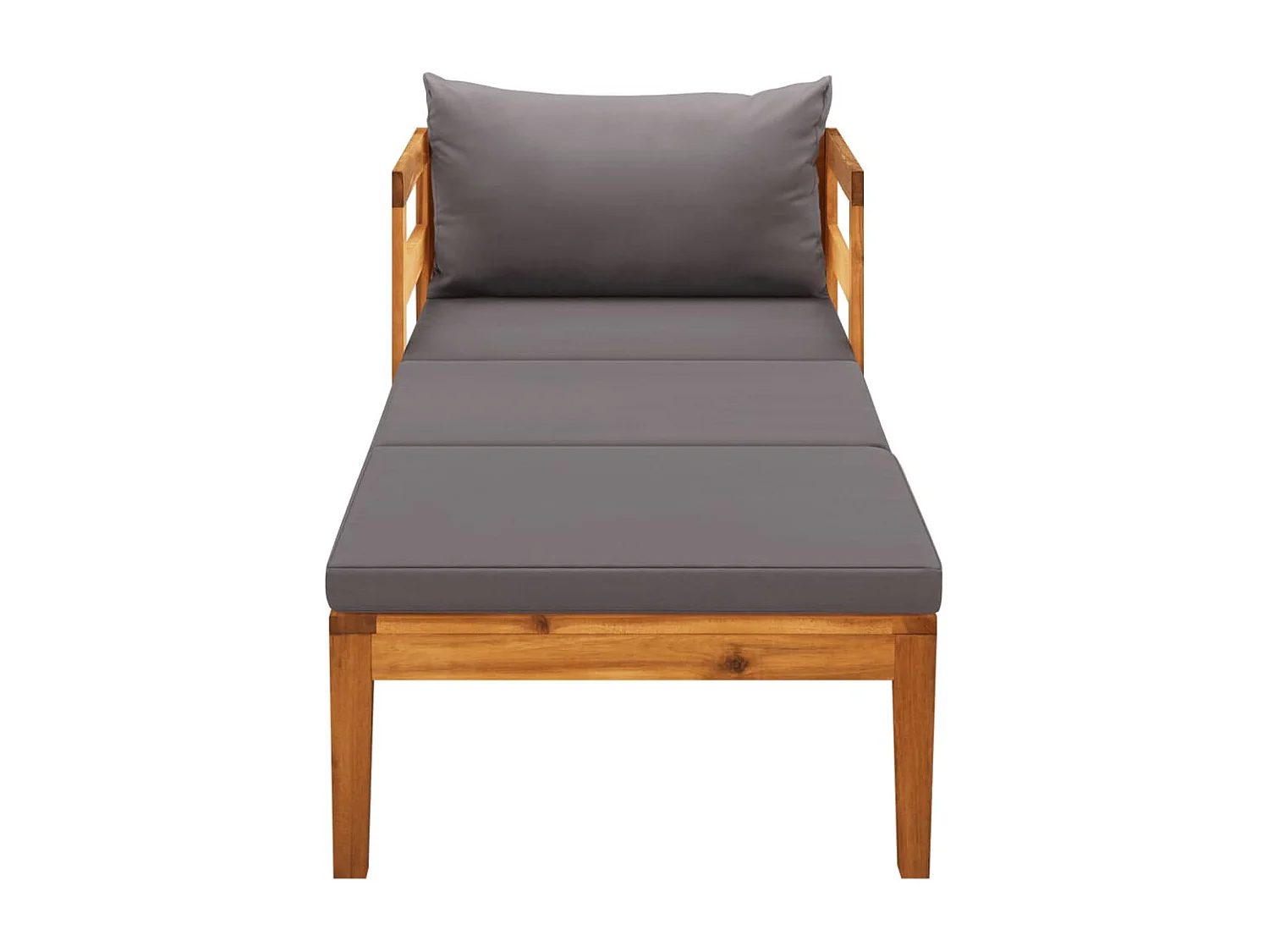 Bain de soleil avec coussins gris foncé Bois d'acacia solide FR586713