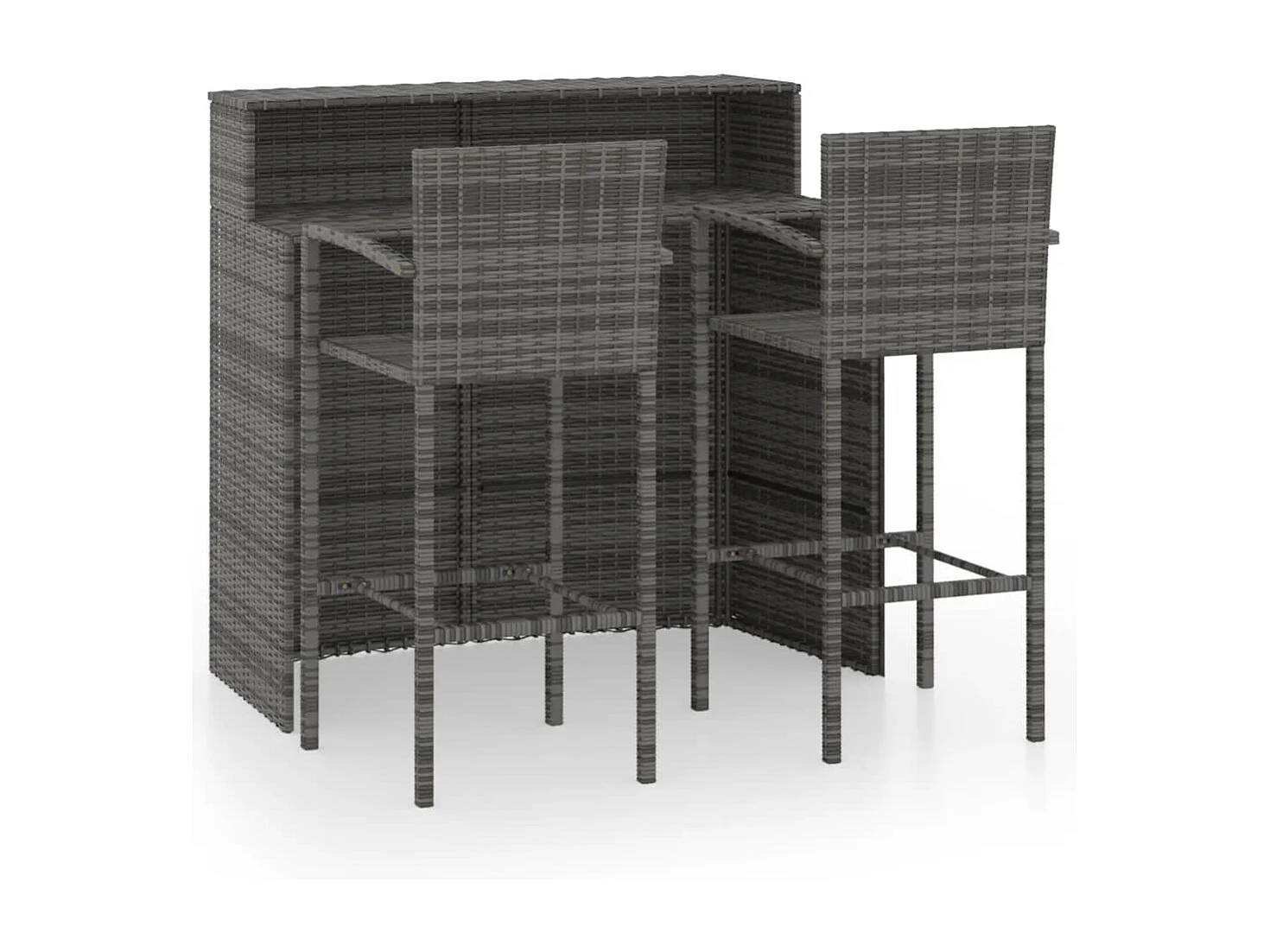 Meuble de bar de jardin 3 pcs Gris FR14665