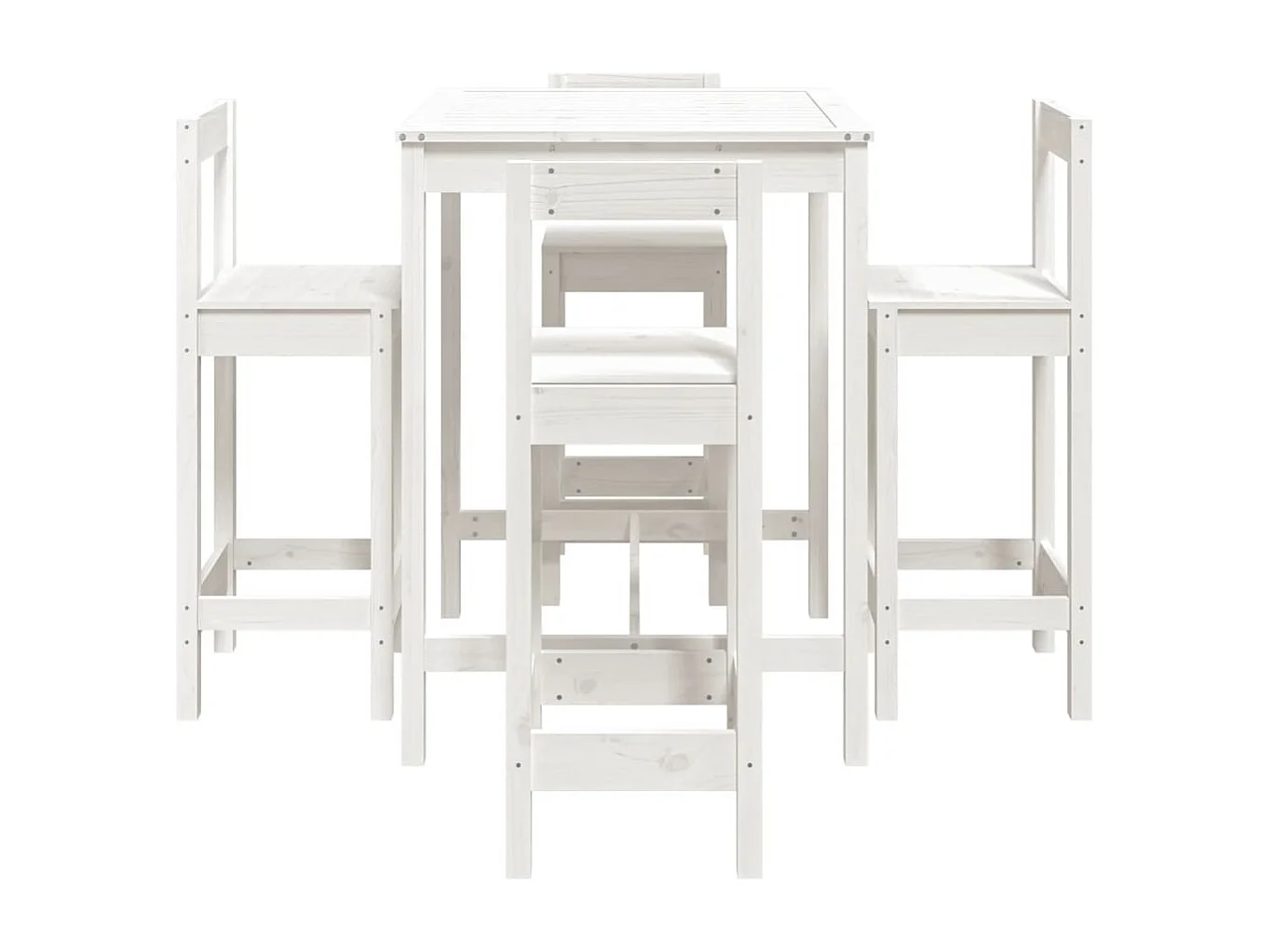 Meuble de bar de jardin 5 pcs blanc bois massif de pin FR45043