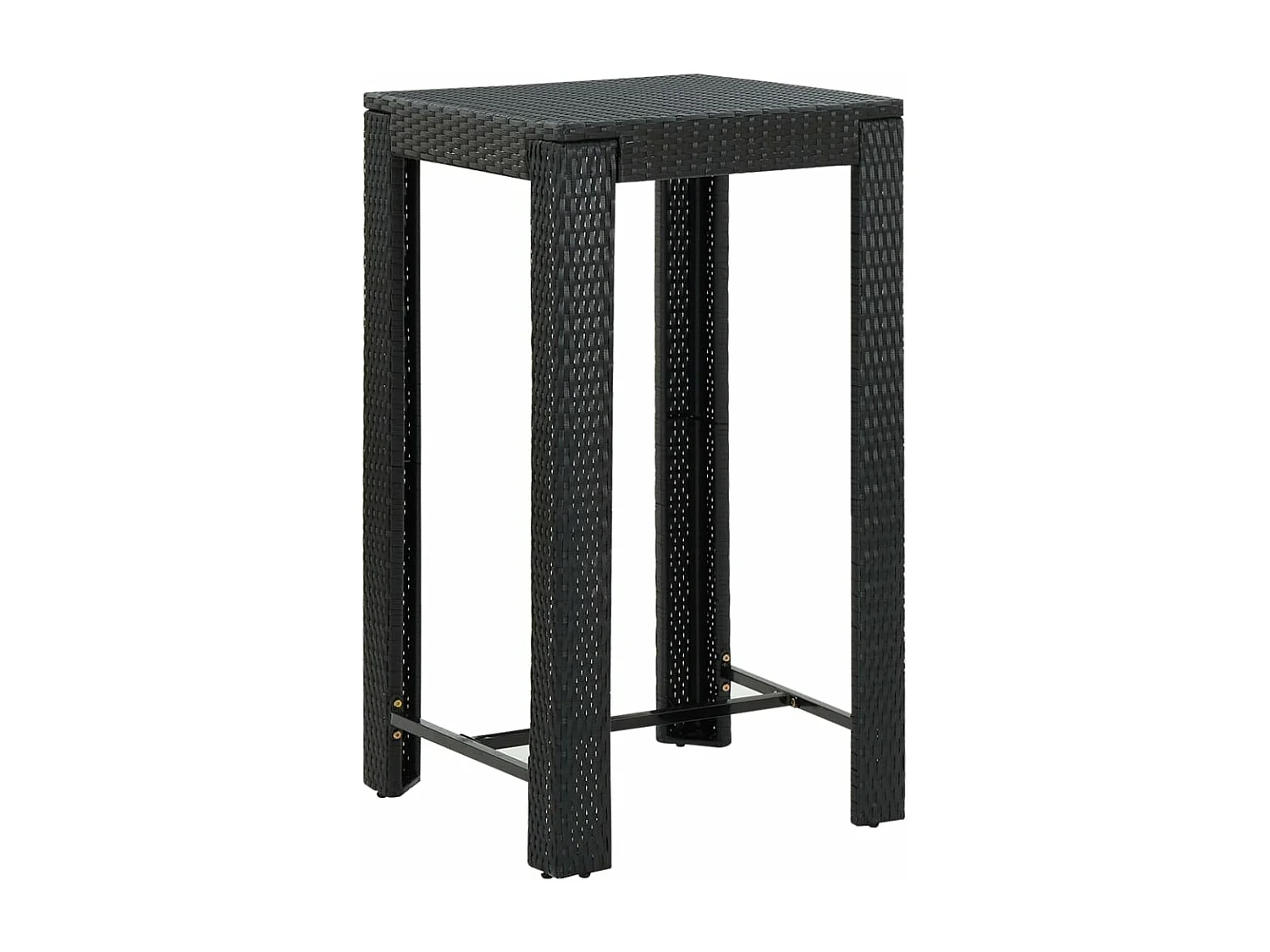 Meuble de bar de jardin 3 pcs et coussins Résine tressée Noir FR85816