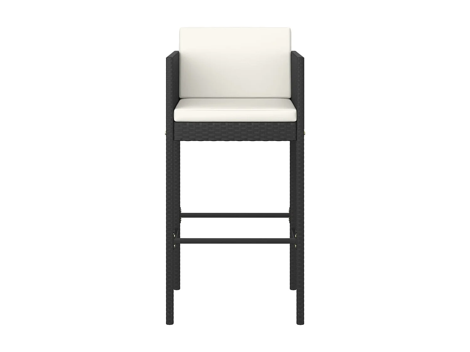 Meuble de bar de jardin 3 pcs et coussins Résine tressée Noir FR83073