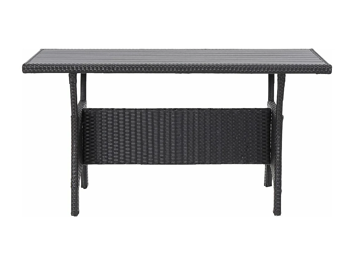 Table de jardin noir 120x70x66 cm Résine tressée FR564357