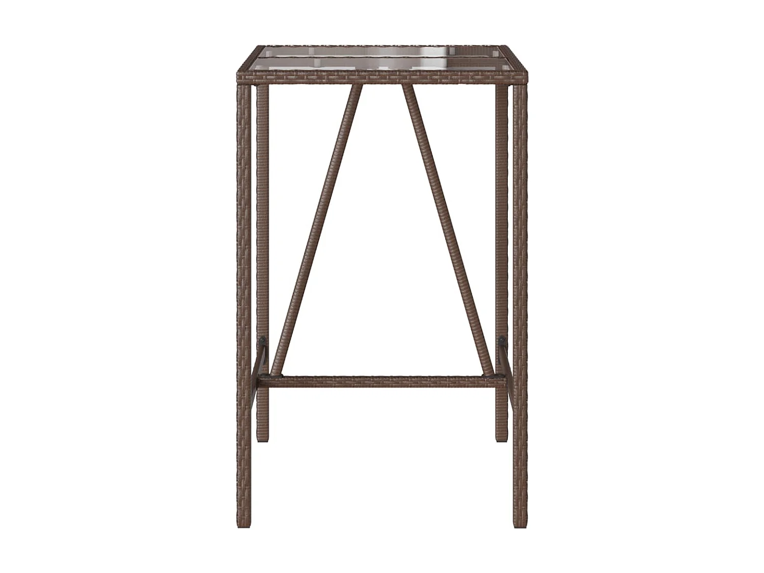 Mesa de bar de exterior ratán sintético marrón 70x70x110 cm ES121052