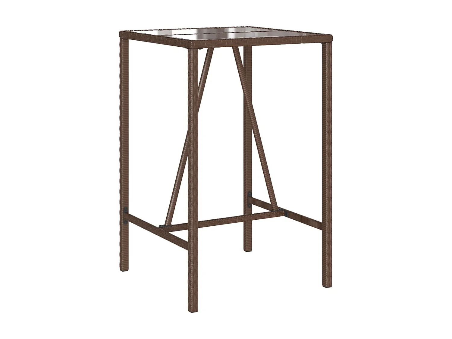 Table de bar d’extérieur marron 70x70x110 cm résine tressée FR656400