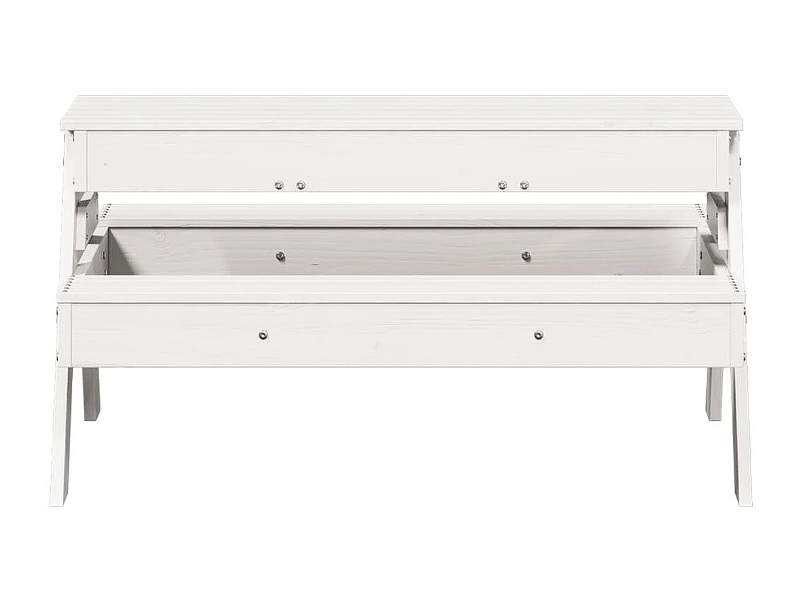 Mesa piquenique c/ caixa de areia infantil pinho maciço branco PT596690