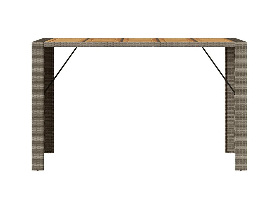 Table de jardin et dessus en bois d'acacia gris résine tressée FR659187