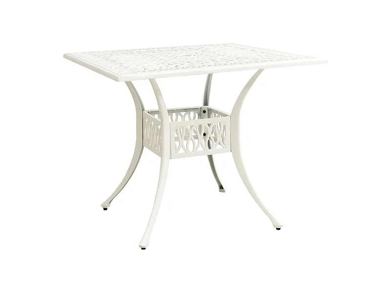 Table de jardin Blanc 90x90x73 cm Aluminium coulé FR328909
