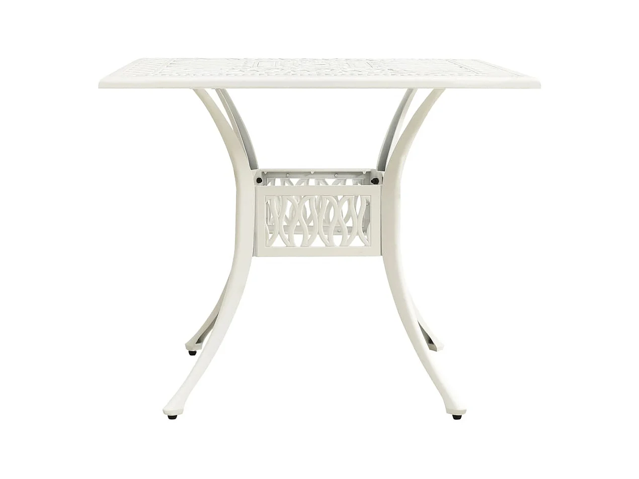 Table de jardin Blanc 90x90x73 cm Aluminium coulé FR328909