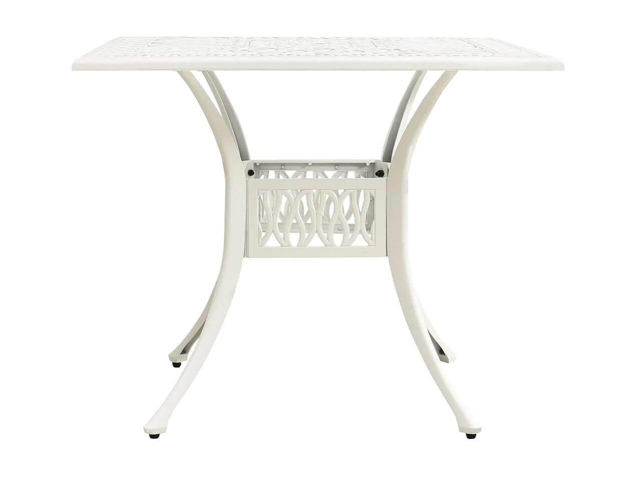 Table de jardin Blanc 90x90x73 cm Aluminium coulé FR328909