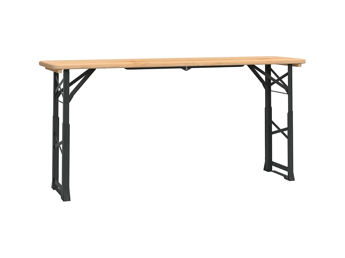 Table à bière pliable 170x50x75/105 cm bois massif de sapin FR728194