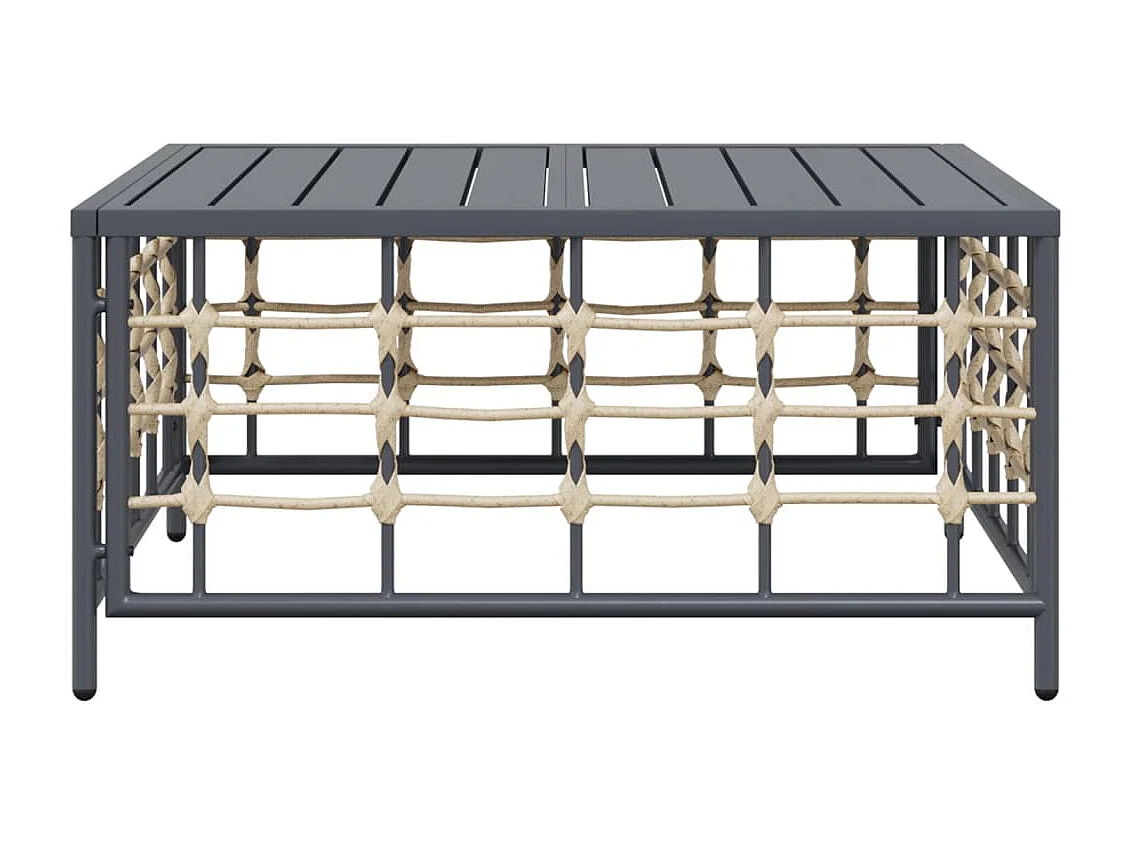 Table de jardin anthracite 70x70x34 cm résine tressée FR439647