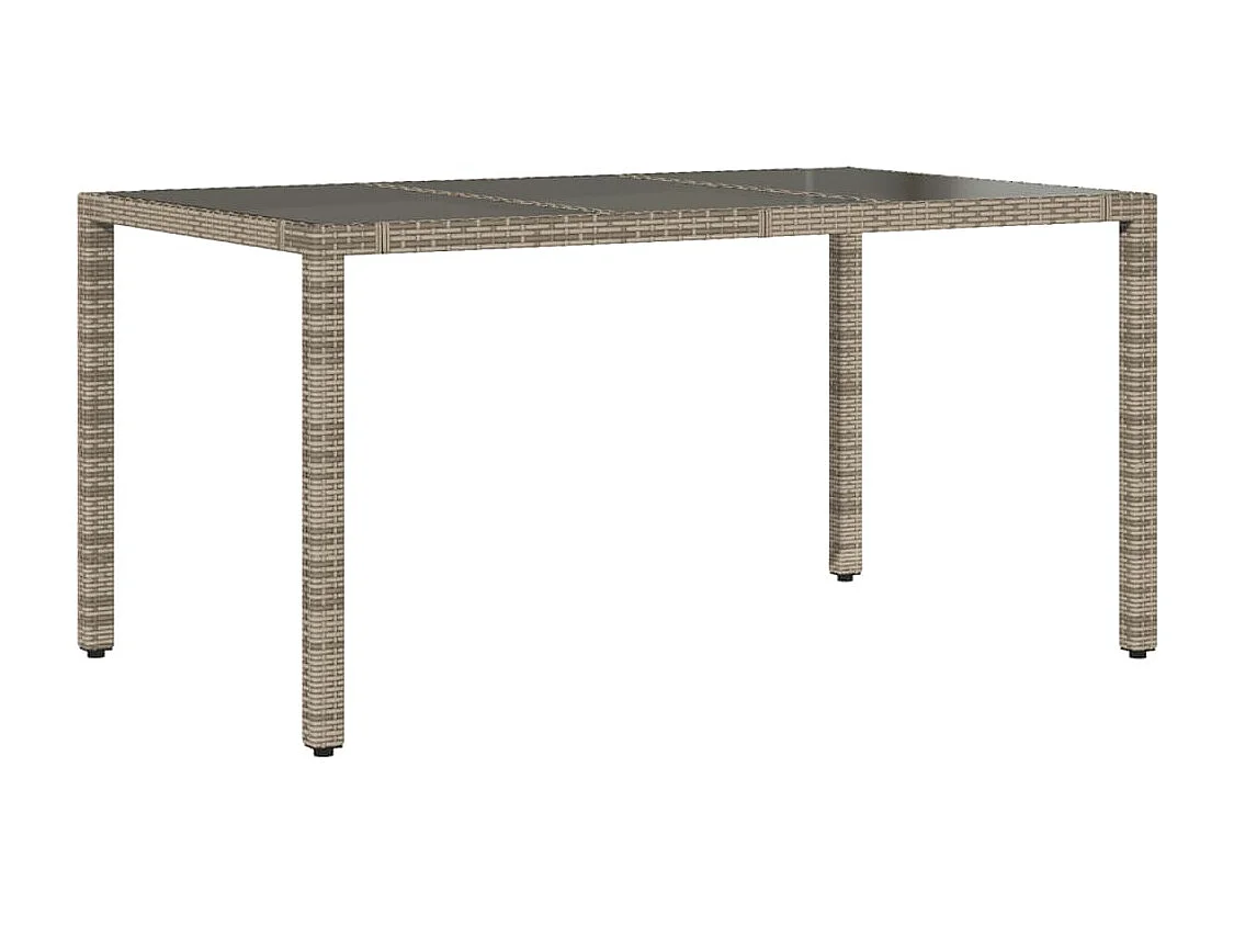 Table de jardin dessus en verre Gris 150x90x75cm Résine tressée FR970893