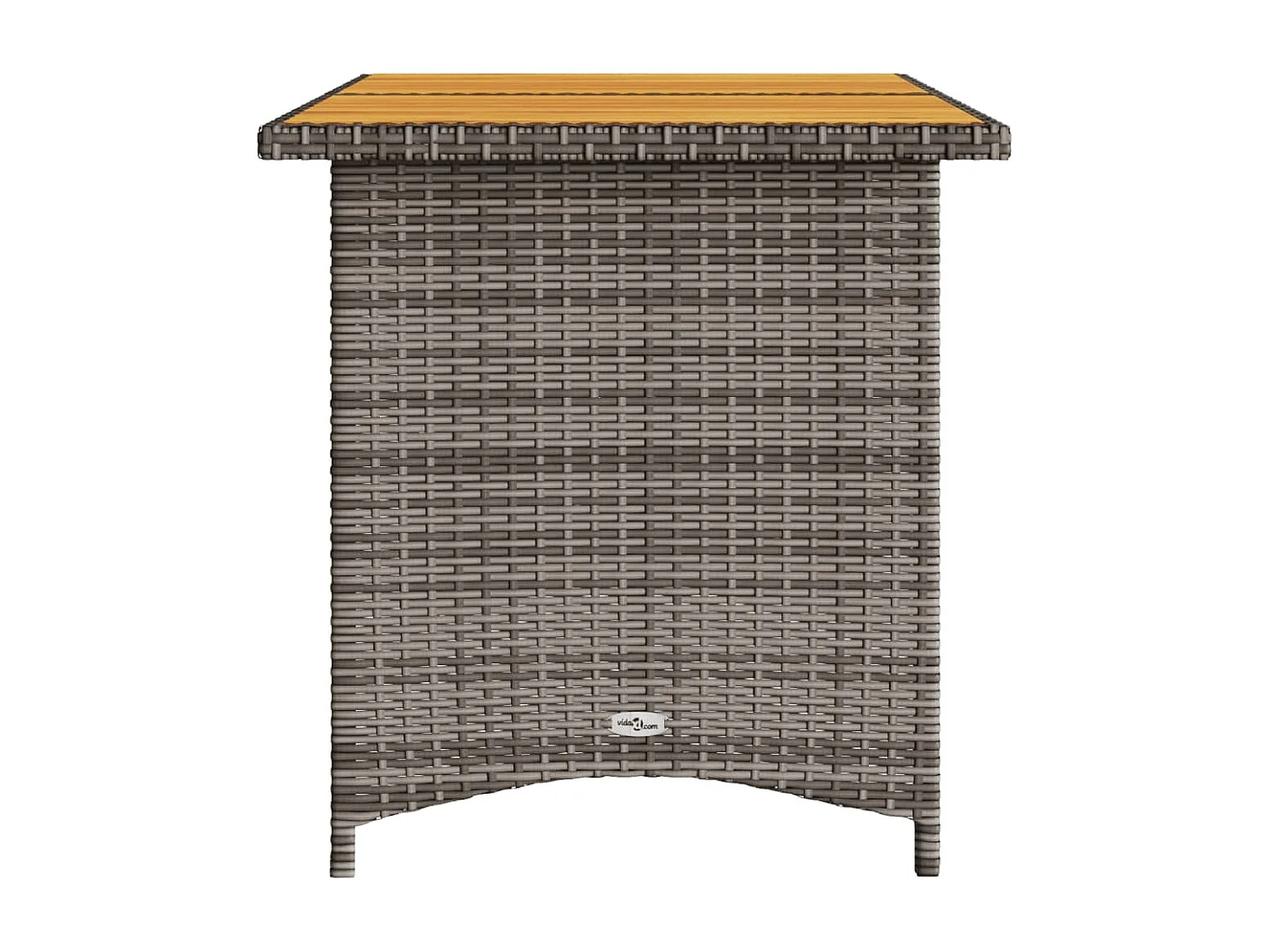 Table de jardin avec dessus en bois gris 110x68x70 cm rotin FR480402