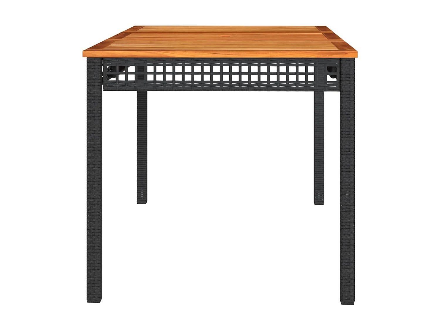 Tuintafel 140x80x75 cm poly rattan en acaciahout zwart BE172934