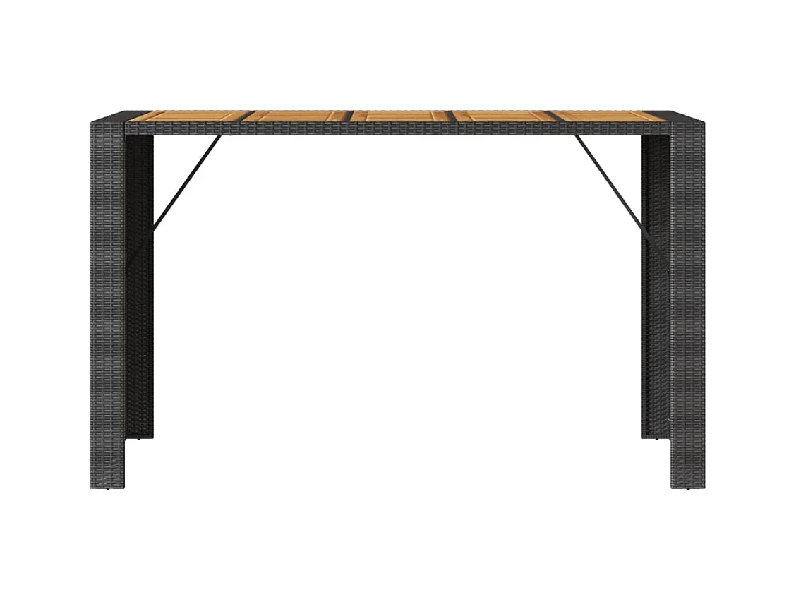 Table de jardin et dessus en bois d'acacia noir résine tressée FR395964