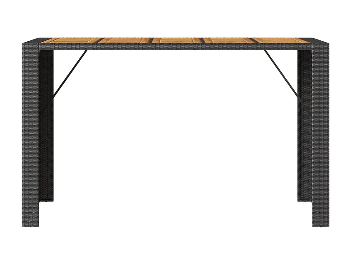 Table de jardin et dessus en bois d'acacia noir résine tressée FR395964