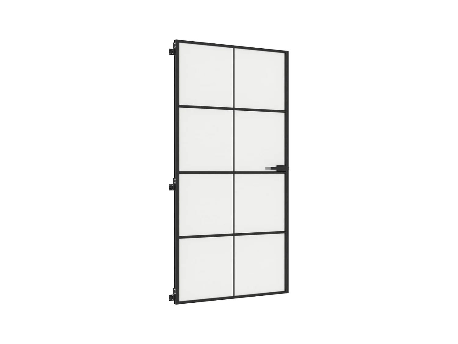Porte intérieure mince noir verre trempé aluminium FR136283