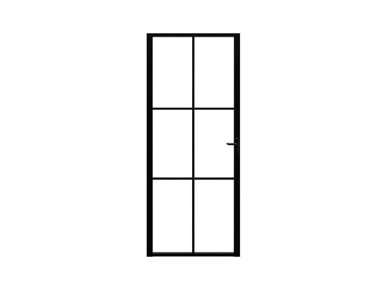 Porte intérieure Verre ESG et aluminium 83x201,5 cm Noir FR593964