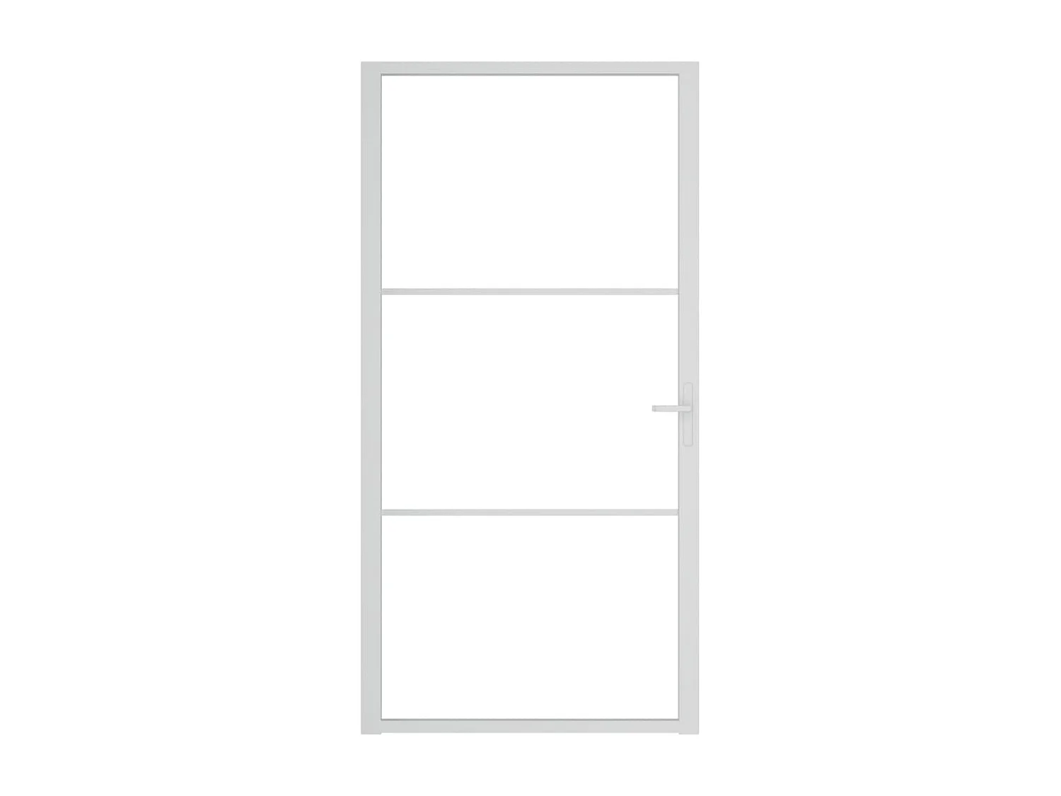 Porta de interior 102,5x201,5 cm vidro ESG e alumínio branco PT106677