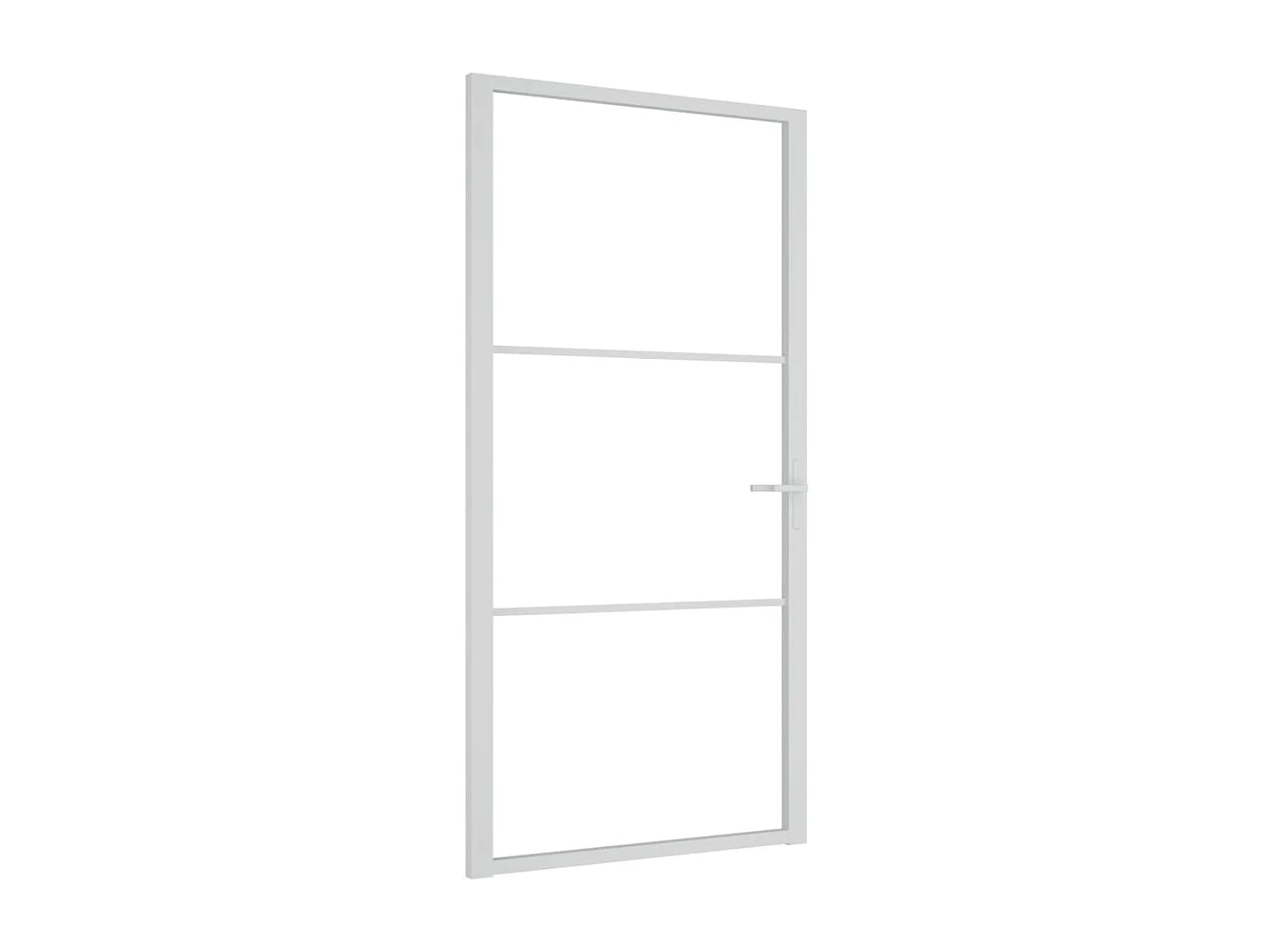 Porte intérieure 102,5x201,5 cm Blanc Verre ESG et aluminium FR351824