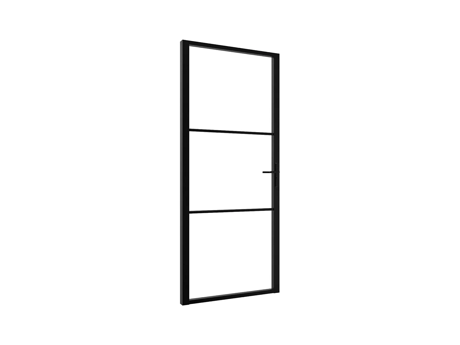 Porte intérieure Verre ESG et aluminium 102,5x201,5 cm Noir FR498008