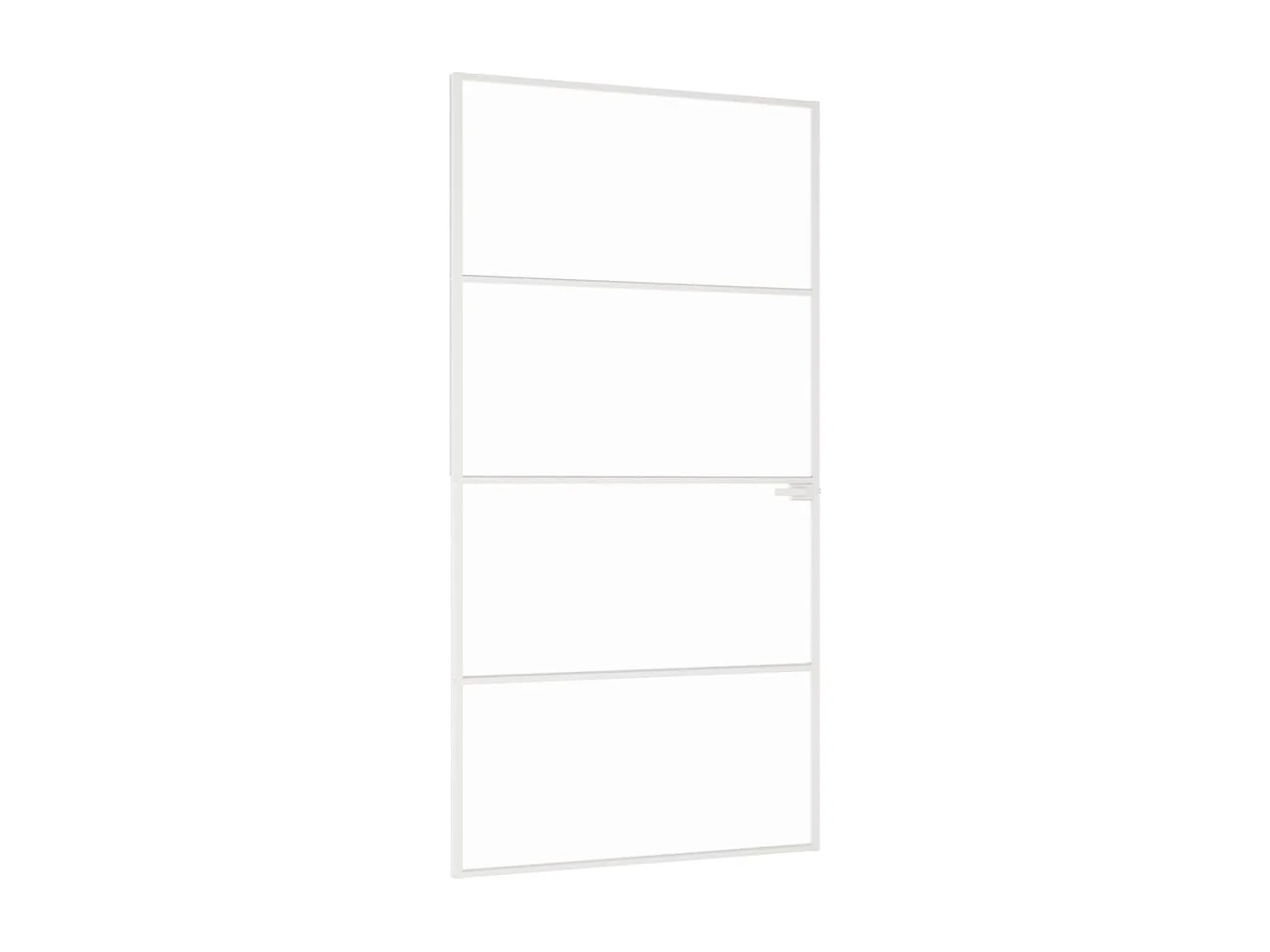 Puerta interior vidrio templado y aluminio blanco 102x201,5 cm ES103819