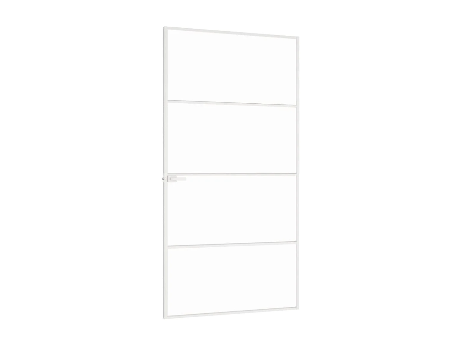 Puerta interior vidrio templado y aluminio blanco 102x201,5 cm ES103819