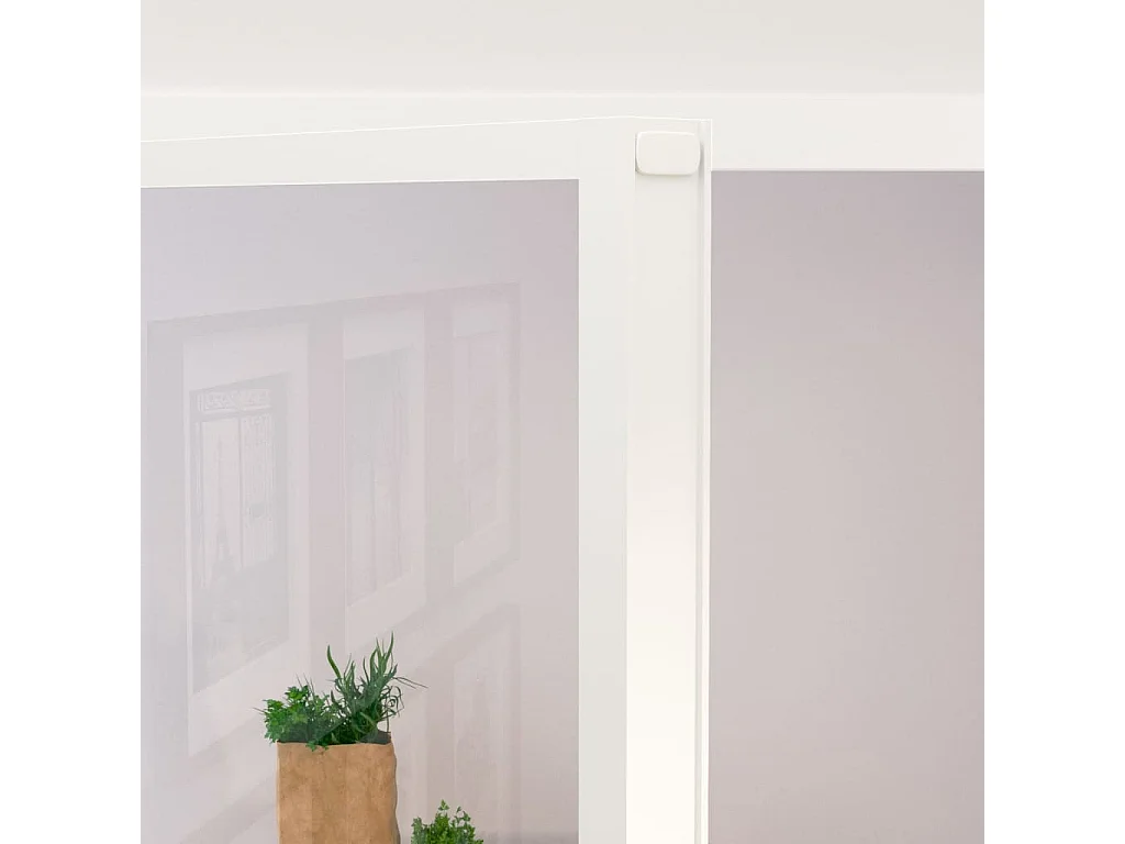 Puerta interior vidrio templado y aluminio blanco 102x201,5 cm ES103819