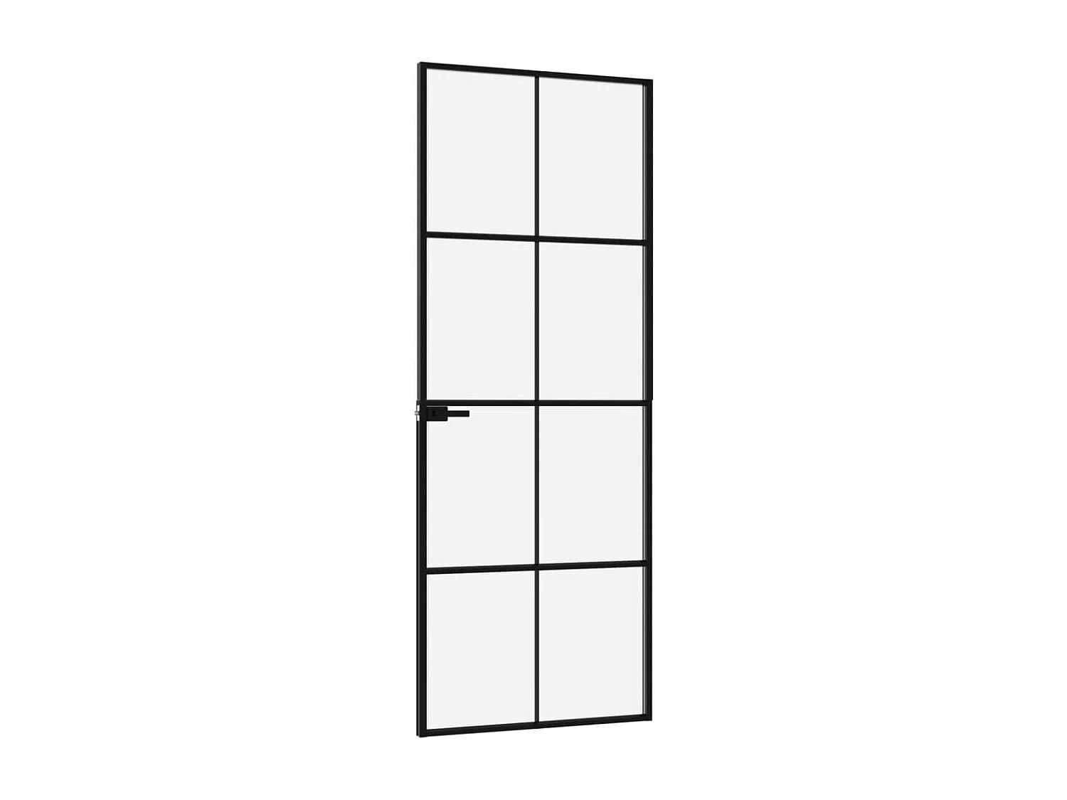 Porte d'intérieur Noir 76x201,5 cm Trempé verre aluminium fin FR808545