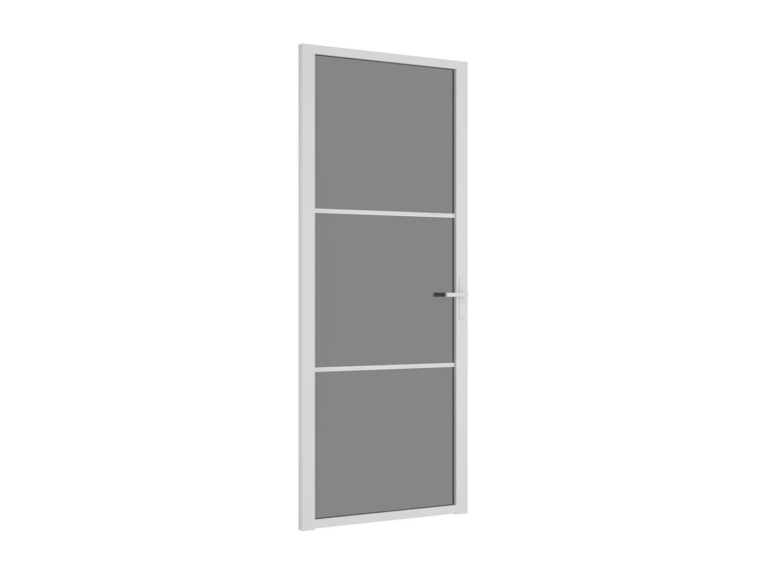 Porte intérieure 83x201,5 cm Blanc Verre ESG et aluminium FR625401
