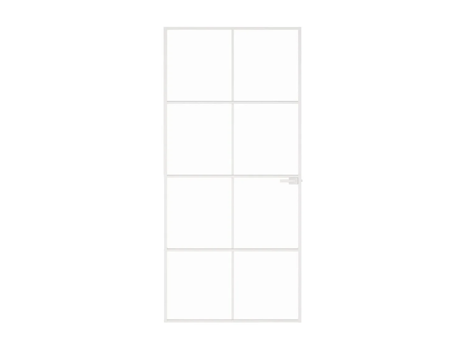 Porta interior 93x201,5 cm vidro temperado/alumínio fino branco PT969263