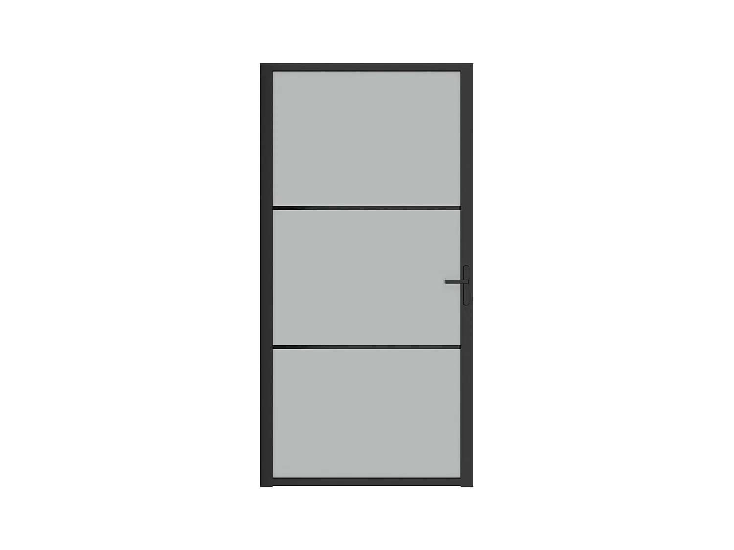Binnendeur 102,5x201,5 cm matglas en aluminium zwart BE438055