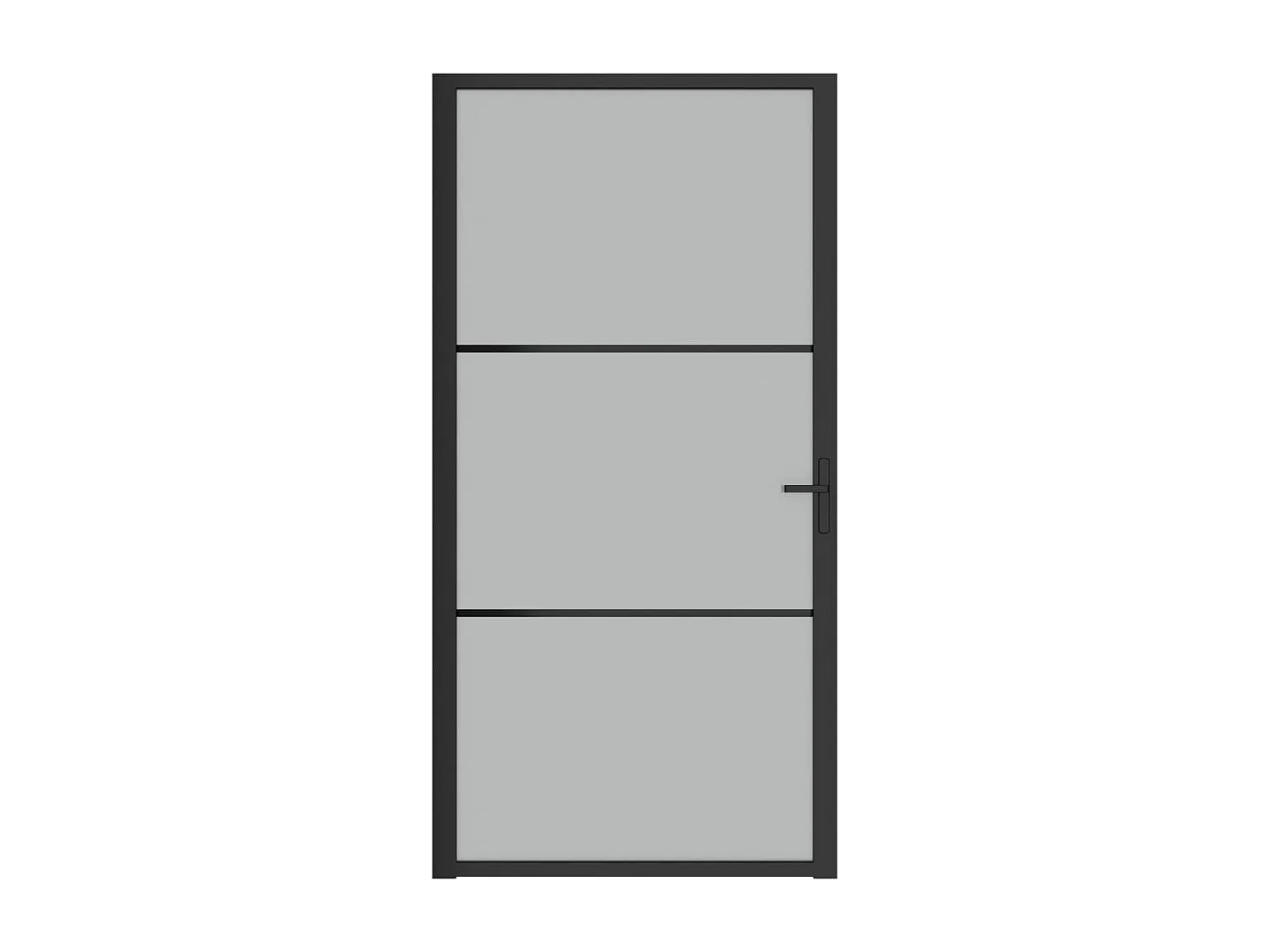 Porta de interior 102,5x201,5 cm vidro mate e alumínio preto PT654399