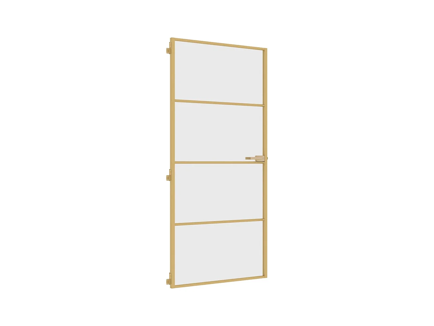 Porta interior 93x201,5 cm vidro temperado e alumínio dourado PT802168