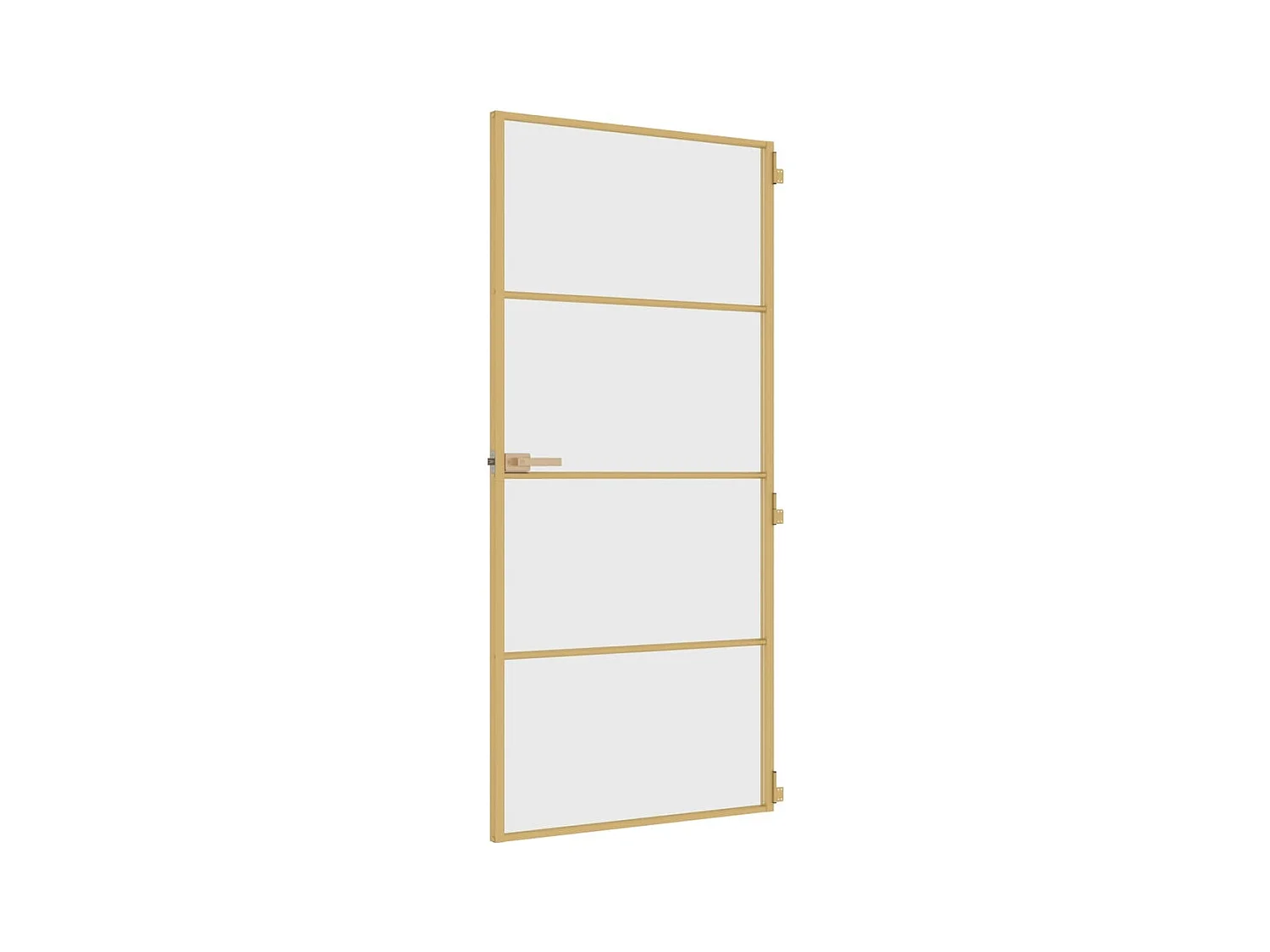 Porta interior 93x201,5 cm vidro temperado e alumínio dourado PT802168