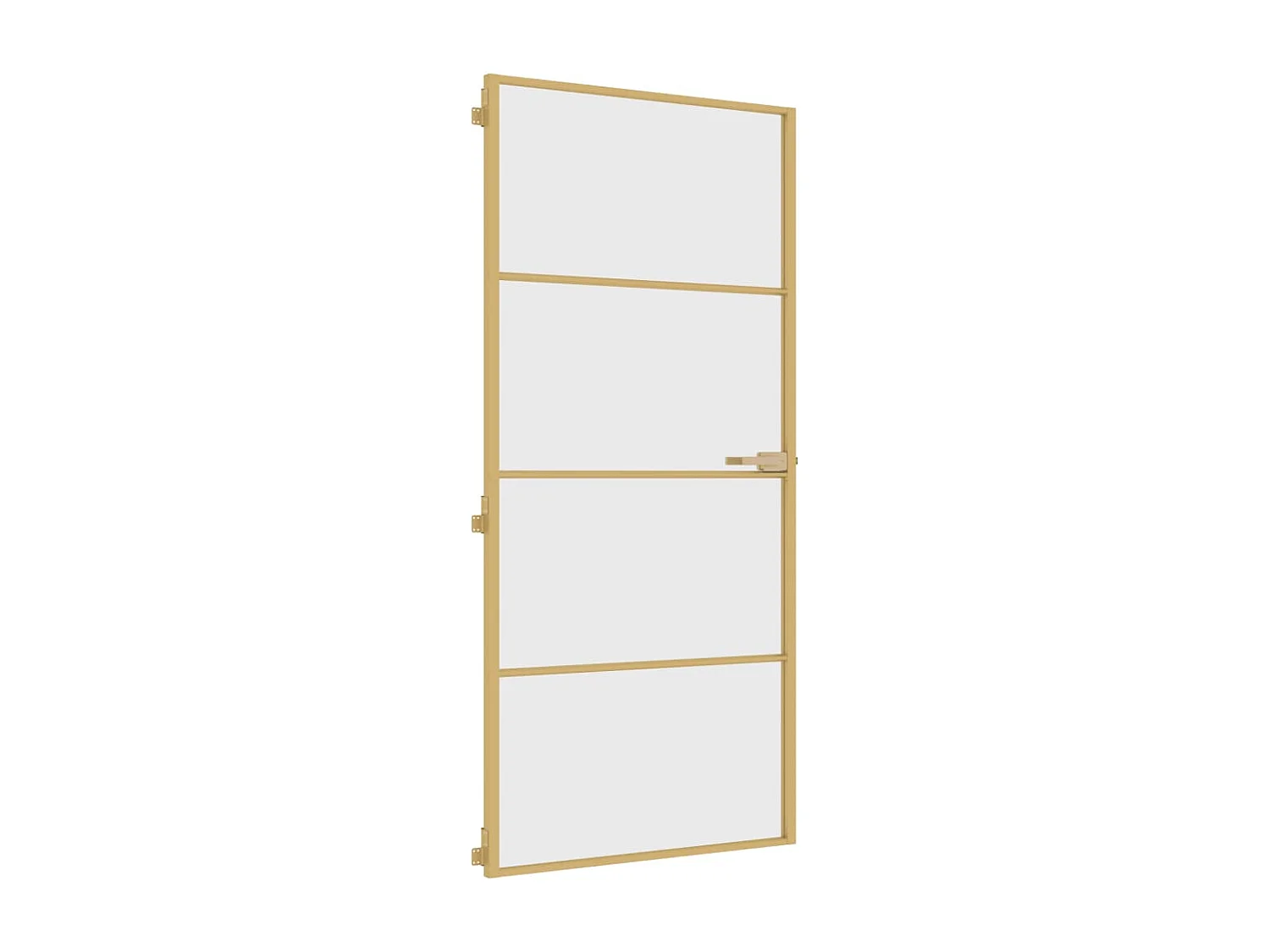 Porta interior 93x201,5 cm vidro temperado e alumínio dourado PT802168